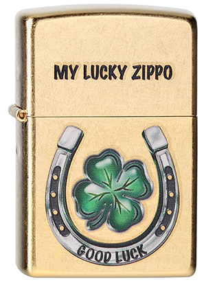 ヨーロッパ直輸入Zippo ジッポー Horseshoe 4 Leaf Clover 2004208