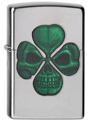 ヨーロッパ直輸入Zippo ジッポー Clover with Skull 2004213 メール便可