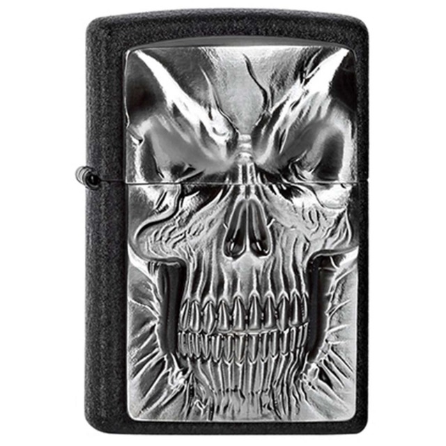 ヨーロッパ直輸入Zippo ジッポー シャドウマスター スカル ドクロ 骸骨 Shadow Master エンブレム貼り 2004299