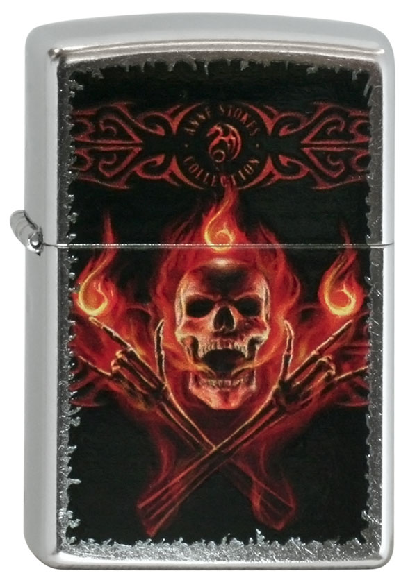 ヨーロッパ直輸入Zippo ジッポー Anne Stokes Skull Fire 60001417 メール便可