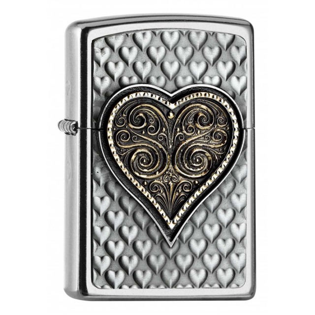 ヨーロッパ直輸入Zippo ジッポー ハート トランプ Herz Emblem 3D エンブレム貼り 2006480