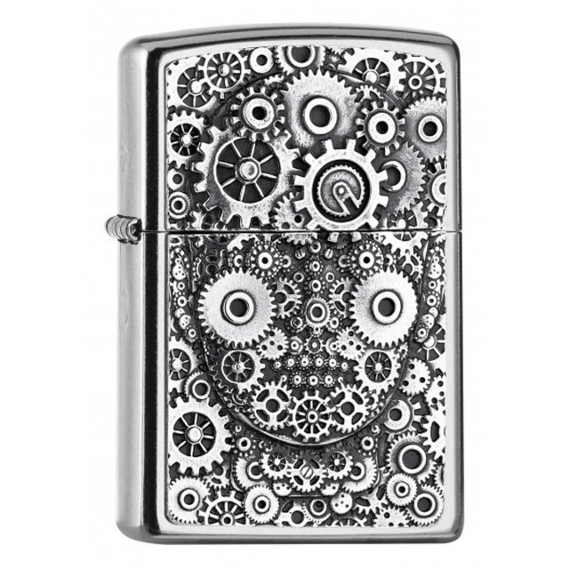 ヨーロッパ直輸入Zippo ジッポー ギア ヘッド GEAR HEAD エンブレム貼り 2005893 メール便可