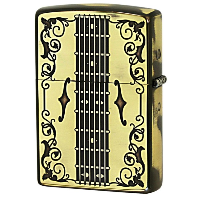 ZIPPO ライター アンテーク ギター ジッポ アンテークブラス