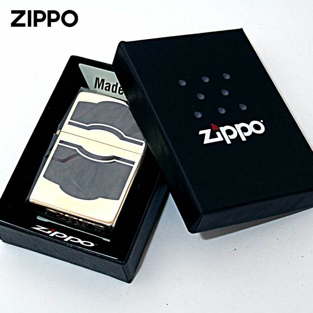 Zippo ジッポー ブラウン マーブル 大理石調 金メッキ ラッカー仕上げ