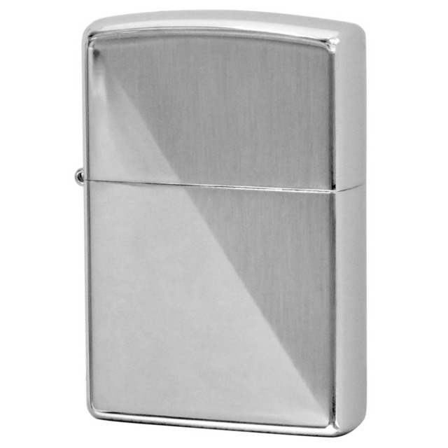 Zippo ジッポー スタンダードハーフ サテーナ ポリッシュ シルバー Standard half 1201S264 メール便可