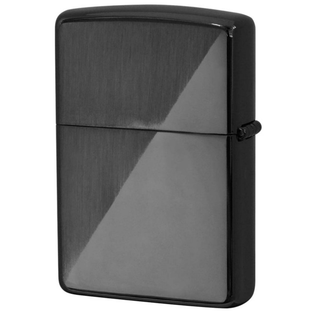 Zippo ジッポー スタンダードハーフ サテーナ ポリッシュ ブラック