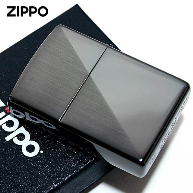 Zippo ジッポー スタンダードハーフ サテーナ ポリッシュ ブラック