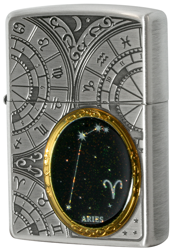 Zippo ジッポー 12星座メタル Constellation Metal 牡羊座 1201S520 メール便可