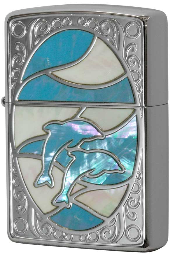 Zippo ジッポー Shell dolphin シェルドルフィン WH BL 1201S602