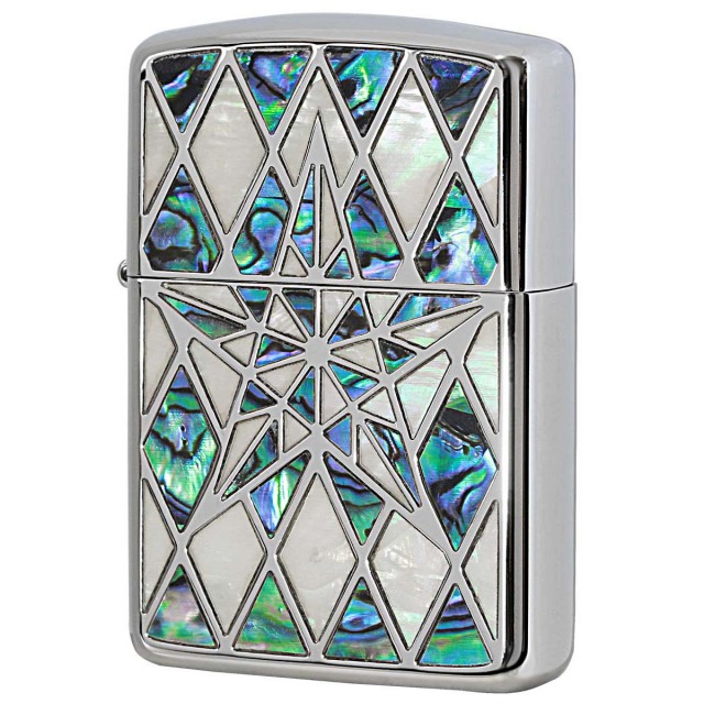 Zippo ジッポー アーマー シェル 貝 スター 星 インレイ 象嵌 シルバー ARMOR SHELL STAR 1201S621