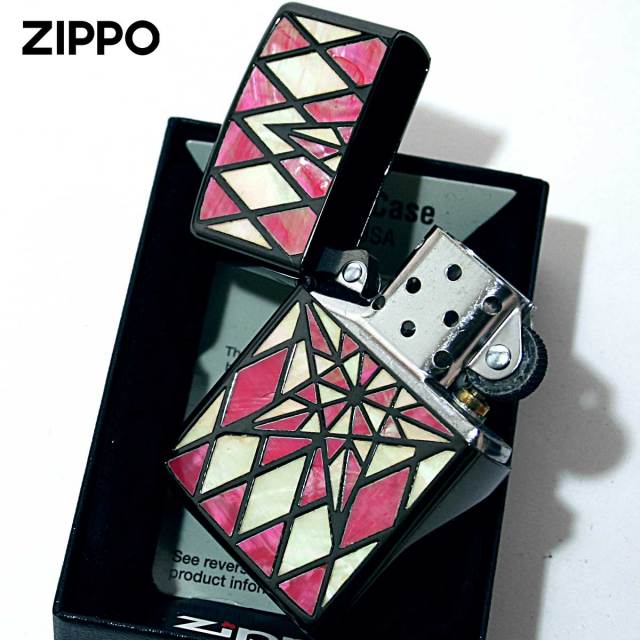 Zippo ジッポー アーマー シェル 貝 スター 星 インレイ 象嵌 ブラック