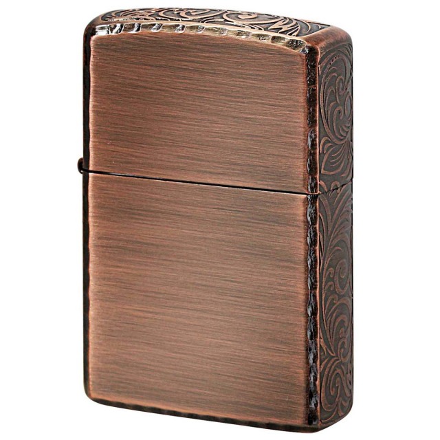 Zippo ジッポー サイド 3面 アラベスク 唐草 リューター加工 カッパー 1201S793