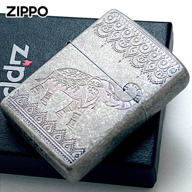 Zippo ジッポー インディアン エレファント 象 シルバー アンテーク風