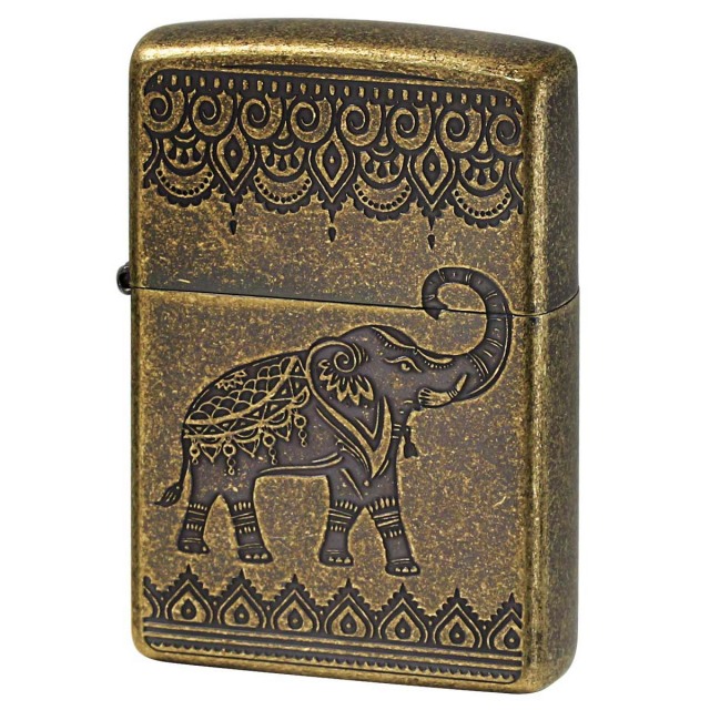 Zippo ジッポー インディアン エレファント 象 ブラス アンテーク風 INDIAN ELEPHANT B 1201S801 メール便可