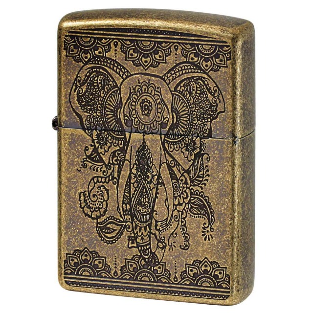 Zippo ジッポー インディアン エレファント 象 ブラス アンテーク風 INDIAN ELEPHANT A 1201S799 メール便可