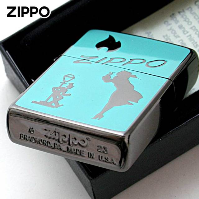USAzippo 2003製ブラックアイス◆菊御門★未使用品★ヴィンテージ Zippo ジッポー ウインディ ガール アメリカンクラシック