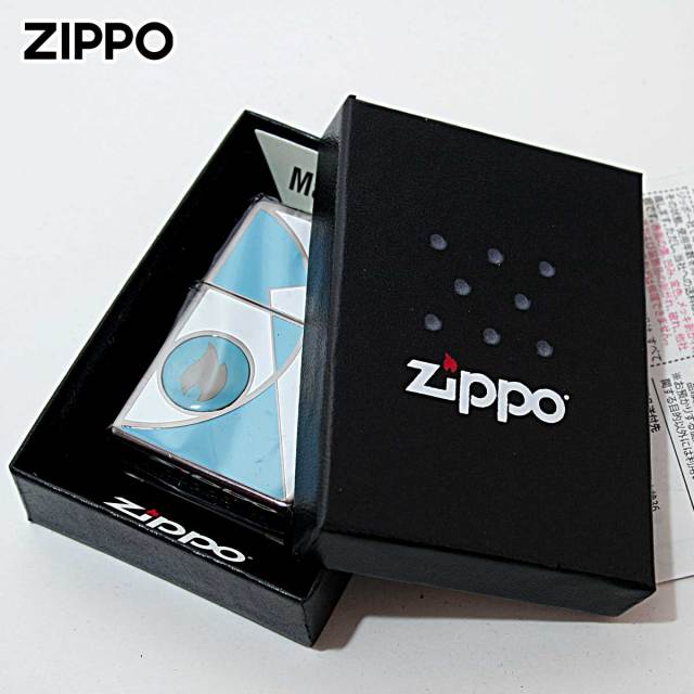 Zippo ジッポー 炎 アイコンフレーム モザイク ブラック ブルー
