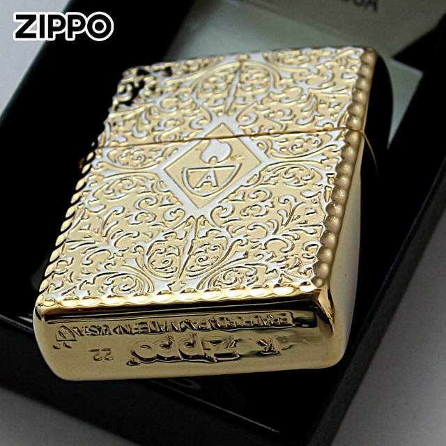Zippo ジッポー アーマー アラベスク 唐草 コーナーリューター 両面