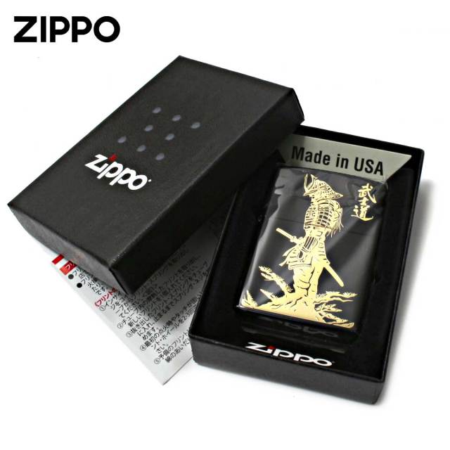 Zippo ジッポー 武士道 BUSHIDO 和柄 鎧 兜 ブラック 金差し 1201S901