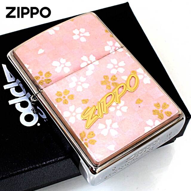 Zippo ジッポー 友禅和紙 伝統 和柄 ジッポ ロゴ 市松模様 桜 桃 Zippo ジッポー 友禅和紙 伝統 和柄 ジッポ ロゴ 市松模様 桜 桃