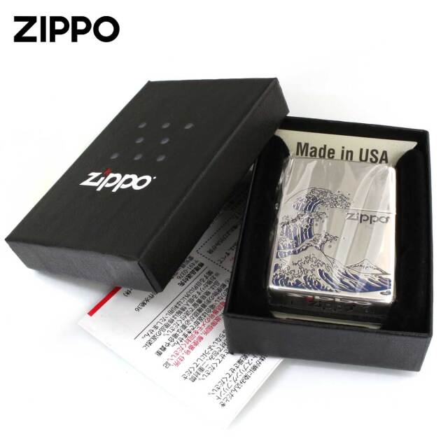 Zippo ジッポー 浪裏 ナミウラ 和柄 シルバー SV 1201S905｜Zippo専門