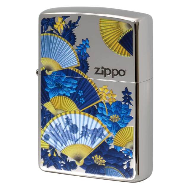Zippo ジッポー 和柄 扇子 センス ブルー 1201S936