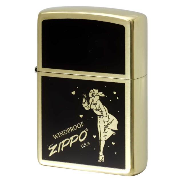 Zippo ジッポー Girl & HEART Windy ウインディ ハート ブラス BS 1201S938