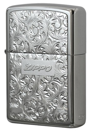 Zippo ジッポー 純銀プレート「唐草」 銀チタン#KR-4