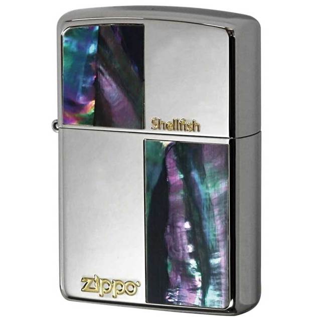 Zippo ジッポー Shellish Desgin ZIPPO LOGO 貝貼り 幾何学模様 ジッポロゴ N＃9 メール便可