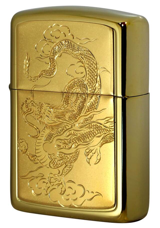 Zippo ジッポー ARMOR アーマー GOLD TITANIUM COATING BODY 龍W ...