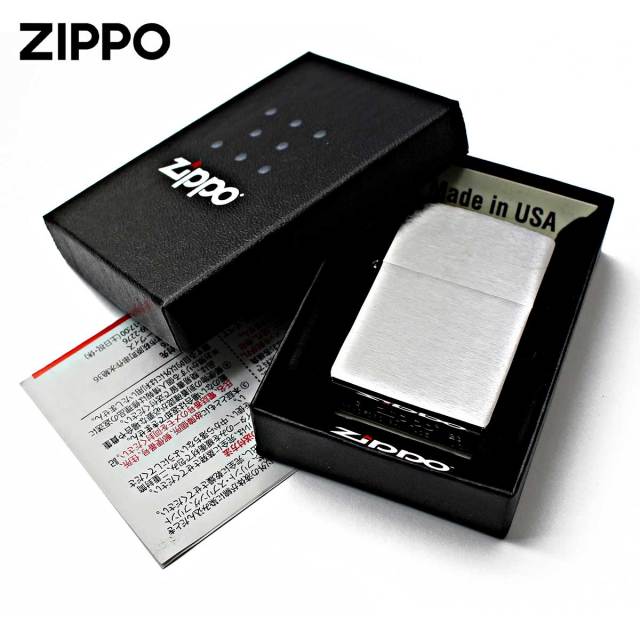 Zippo ジッポー 無地 シルバー つや消し ブラッシュドクローム Brushed