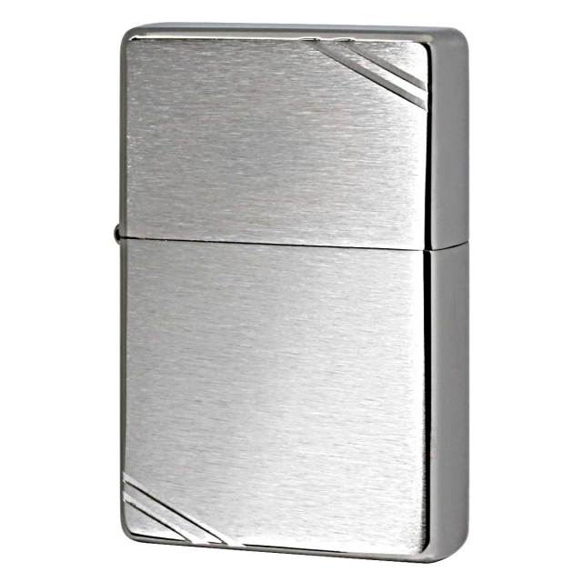 Zippo ジッポー 1937レプリカ 無地 シルバー つや消し フラットトップ ビンテージ ダイヤゴナルライン ブラッシュドクローム Brushed Chrome Vintage No.230 メール便可