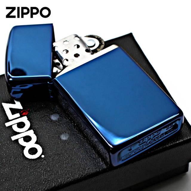 Zippo ジッポー スリム サファイア 無地 青 ブルー 鏡面