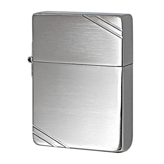 Zippo ジッポー 1935レプリカ 無地 シルバー つや消しブラッシュドクローム ダイアゴナルラン Brushed Chrome  No.1935 メール便可