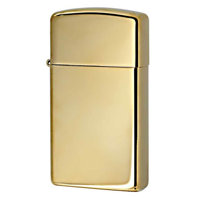 Zippo ジッポー スリム 無地 真鍮無垢 ブラス 鏡面 ハイポリッシュ 
