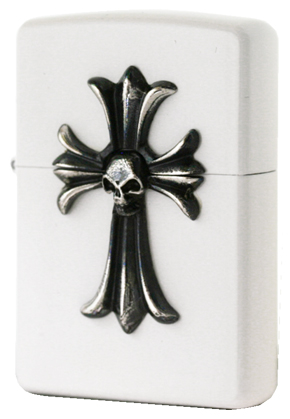 Zippo ジッポー Skull Cross (A)ホワイト メール便可