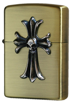 Zippo ジッポー スカルクロス （C)AntiqueBrass メール便可