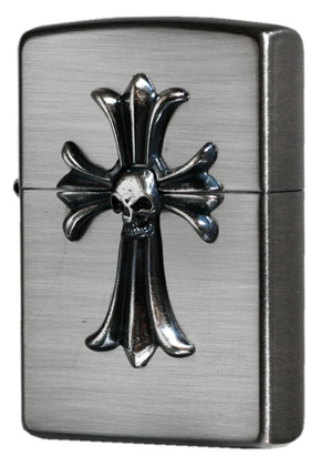 Zippo ジッポー スカルクロス （D）AntiqueNickel メール便可
