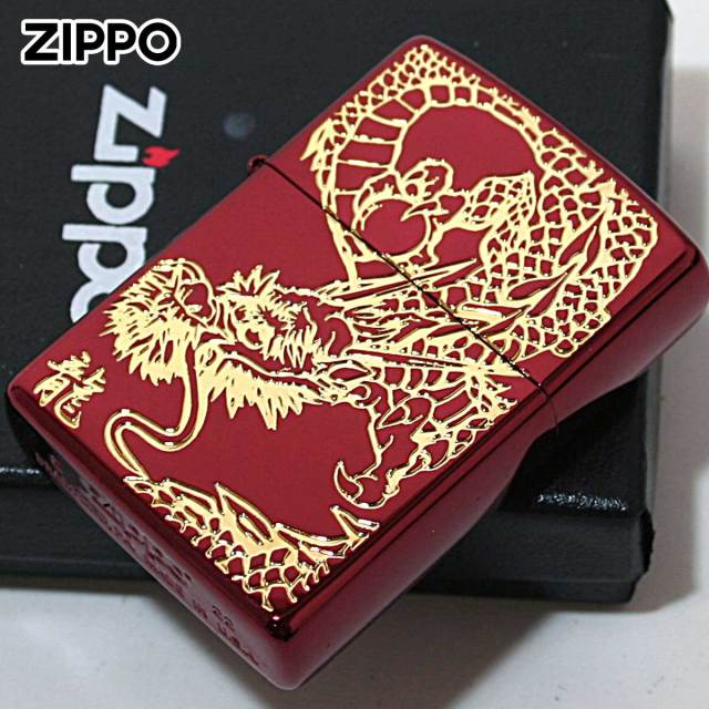 Zippo ジッポー ドラゴン 龍 レッド RED DRAGON Ion Red Gold Plate