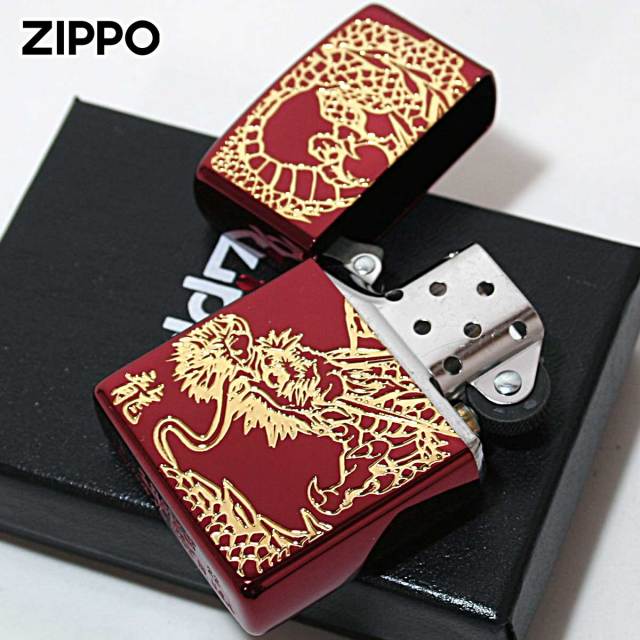 Zippo ジッポー ドラゴン 龍 レッド RED DRAGON Ion Red Gold Plate