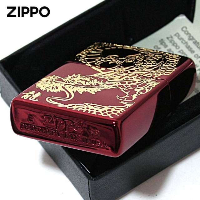Zippo ジッポー ドラゴン 龍 レッド RED DRAGON Ion Red Gold Plate