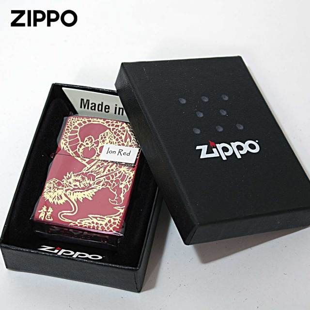 Zippo ジッポー ドラゴン 龍 レッド RED DRAGON Ion Red Gold Plate