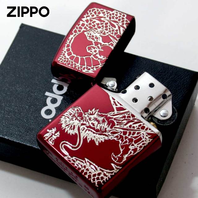ZIPPO オイルライター 龍 レッド 新品未使用　オマケ付 Zippo ジッポー ドラゴン 龍 レッド RED DRAGON Ion Red Gold Plate