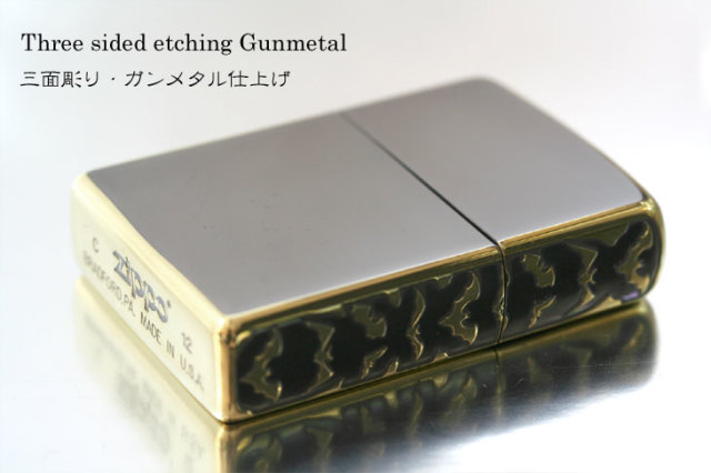 Zippo ジッポー コウモリ BATS 3面サイドデザイン ガンメタル Zippo ジッポー コウモリ BATS 3面サイドデザイン ガンメタル
