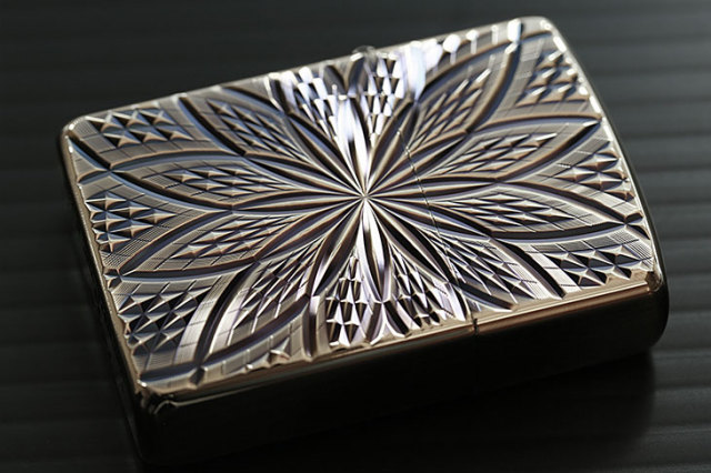 Zippo ジッポー ダイヤモンドカット ブラスいぶし D C BLOOM2 A メール