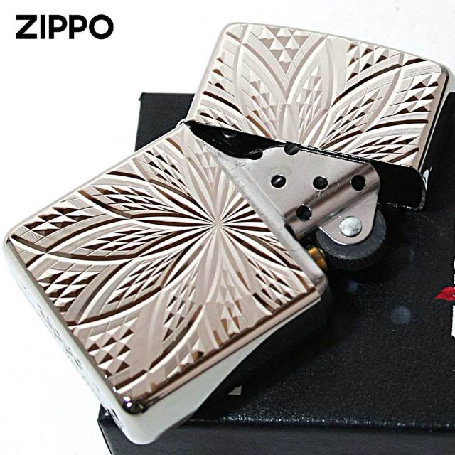 zippo ナチュラル2　ナンバー0 Zippo ジッポー ダイヤモンドカット シルバー プラチナ加工 両面