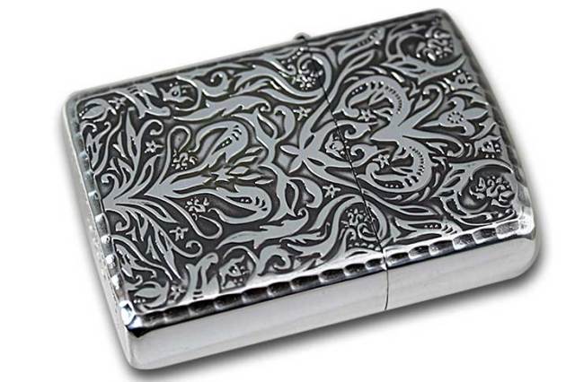 Zippo ジッポー Antique Floral （B）アンティークSv｜Zippo専門店 