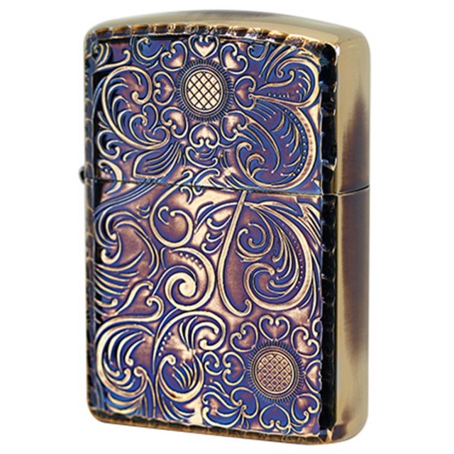 Zippo ジッポー アーマー 花柄 アンテーク ブラスいぶし ARMOR Antique Floral C