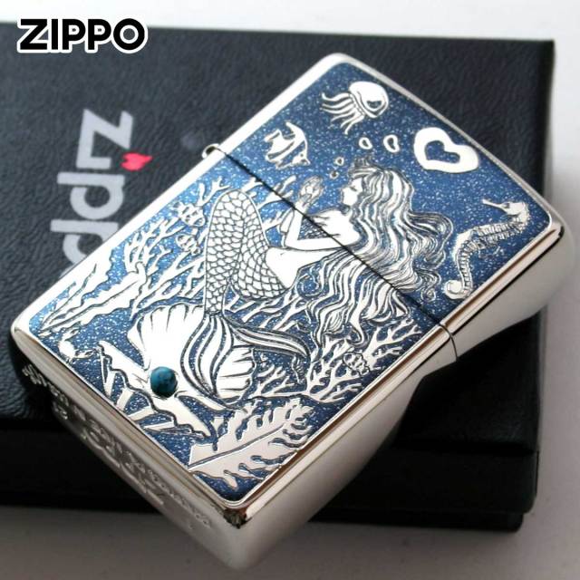 Zippo ジッポー アーマー 人魚 マーメイド ホワイトニッケル ラメ