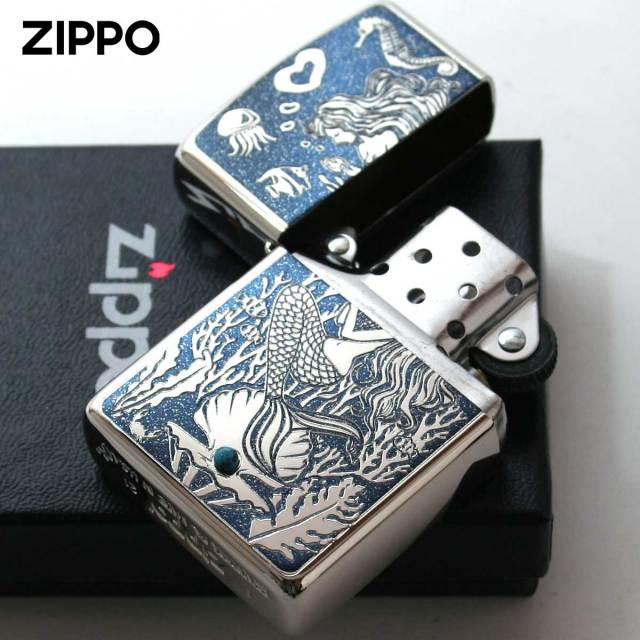 Zippo ジッポー アーマー 人魚 マーメイド ホワイトニッケル ラメ